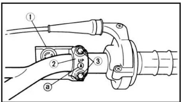 Technical diagram of a mechanical assembly with labeled parts and connection points