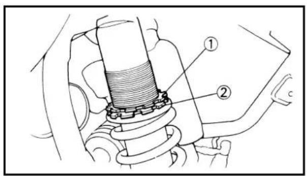 YAMAHA YZ85 (2003) - REAR SHOCK ABSORBER SPRING PRELOAD ADJUSTMENT - 1