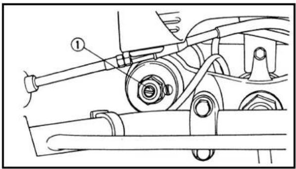 Technical diagram of a mechanical assembly with labeled component ①