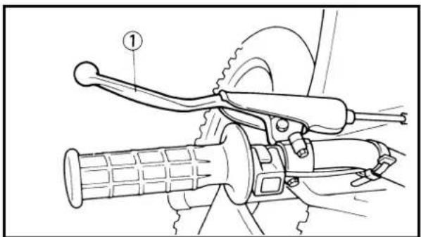 Technical diagram of a bicycle steering mechanism with labeled component 1