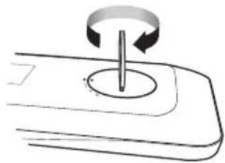 Diagram of a mechanical component with a rotating shaft and circular feature (no text or symbols).