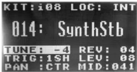 KIT:i08 LOC: INT 014: SynthStb TUNE: -4 REV: 04 TRIG:1SH LEV: 08 PAN :CTR MID:041