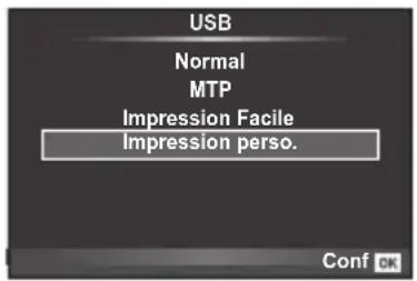 USB Normal MTP Impression Facile Impression perso. Conf OK