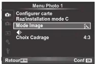 Menu Photo 1 1 Configurer carte Raz/installation mode C 2 Mode Image 3 Choix Cadrage 4:3 Retour™ Conf OK