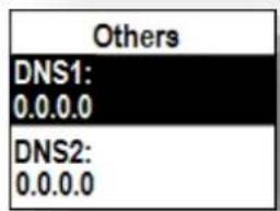 Others DNS1: 0.0.0.0 DNS2: 0.0.0.0