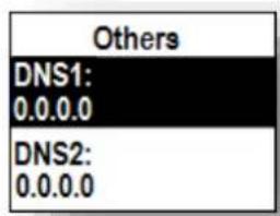 Others DNS1: 0.0.0.0 DNS2: 0.0.0.0