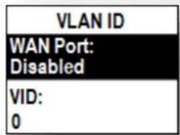 VLAN ID WAN Port: Disabled VID: 0