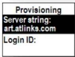 Provisioning Server string: art.atlinks.com Login ID:
