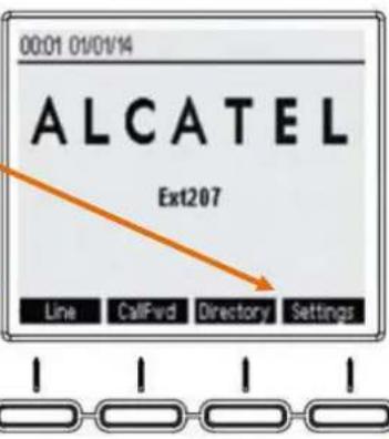 00:01 01/01/14 ALCATEL Ext207 Line CallFwd Directory Settings