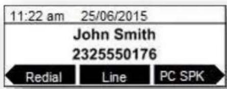 11:22 am 25/06/2015 John Smith 2325550176 Redial Line PC SPK