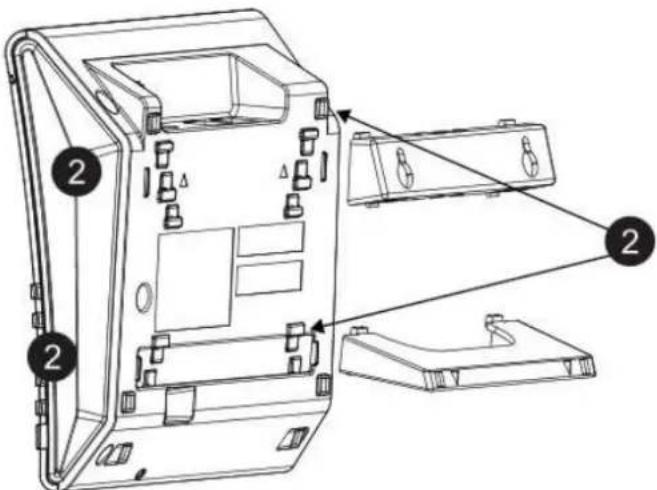 Technical diagram of a device casing with labeled components and numbered parts