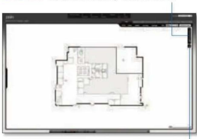 Floor plan diagram of a residential area with rooms and furniture layout (no text or labels)