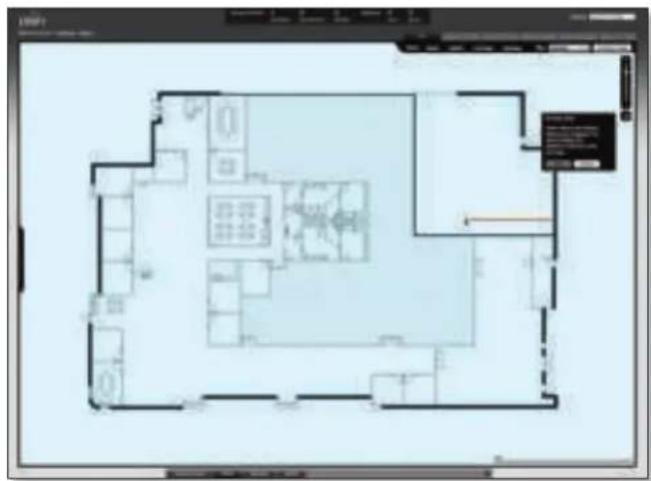 Floor plan screenshot with room labels and a control panel interface in Chinese