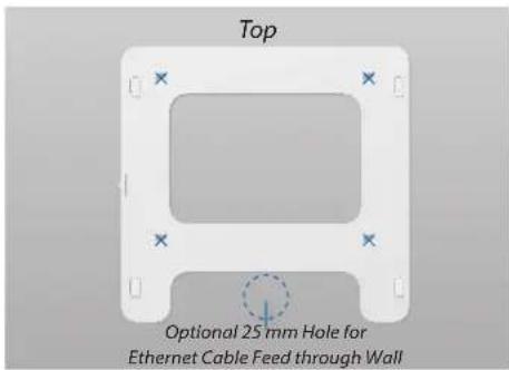 Top Optional 25 mm Hole for Ethernet Cable Feed through Wall