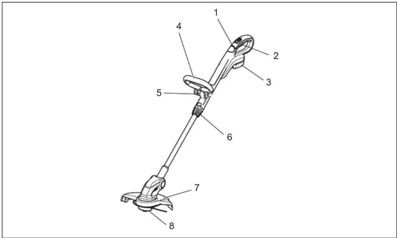 Technical diagram of a mechanical device with numbered components for identification