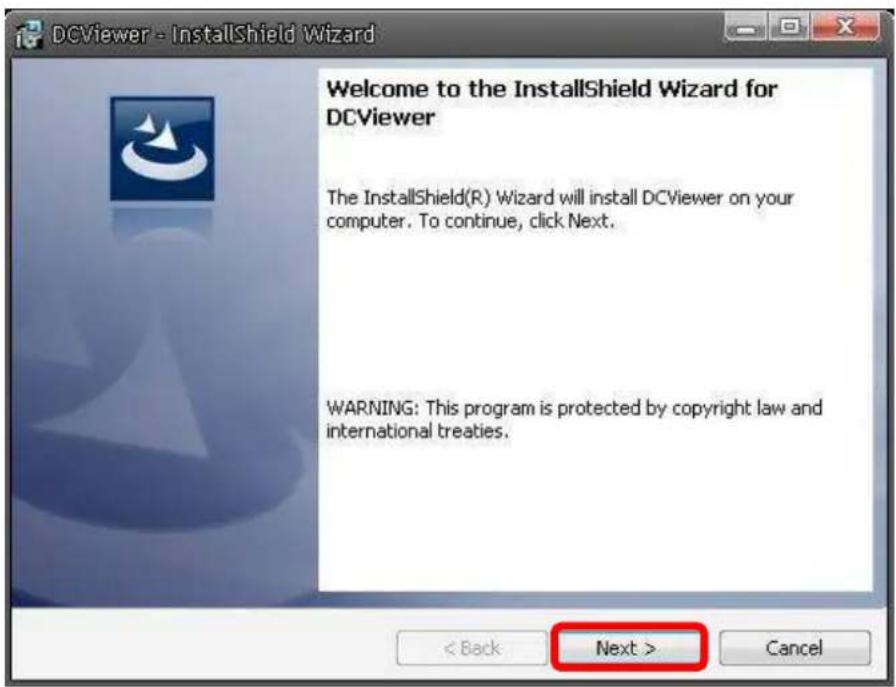 DCViewer - InstallShield Wizard Welcome to the InstallShield Wizard for DCViewer The InstallShield(R) Wizard will install DCViewer on your computer. To continue, click Next. WARNING: This program is protected by copyright law and international treaties. < Back Next > Cancel