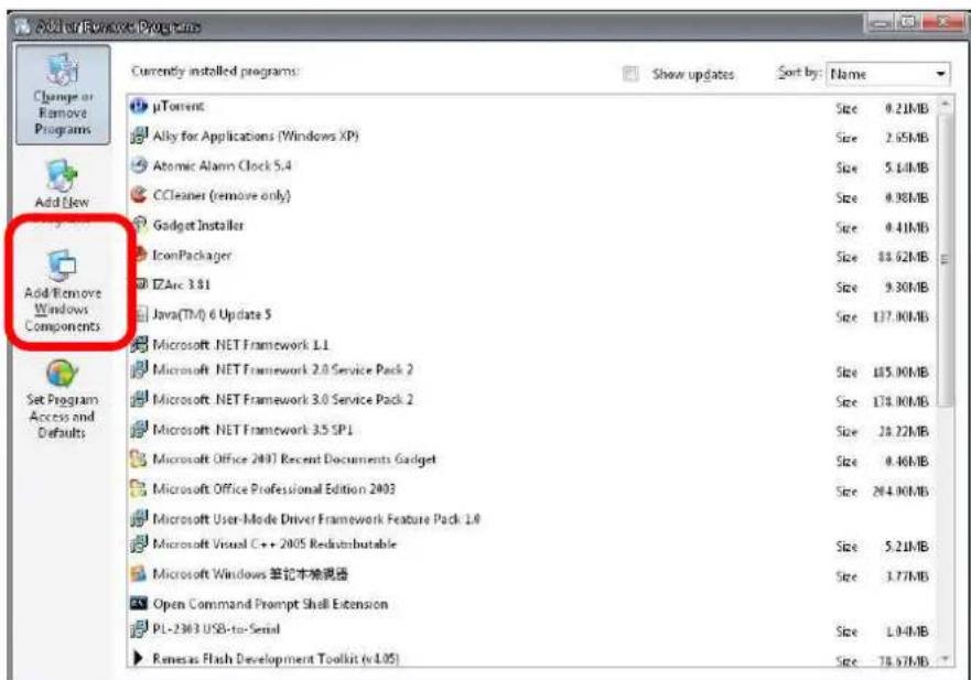 Add or Remove Programs Currently installed programs: Show updates Sort by: Name μTorrent Size 0.21MB Alky for Applications (Windows XP) Size 2.05MB Atomic Alarm Clock 5.4 Size 5.14MB CCleaner (remove only) Size 0.98MB Gadget Installer Size 0.41MB IconPackager Size 13.62MB IZArc 3.81 Size 9.30MB Java…