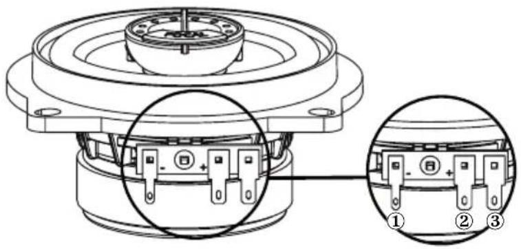 Technical diagram of a mechanical component with labeled parts and magnified detail view