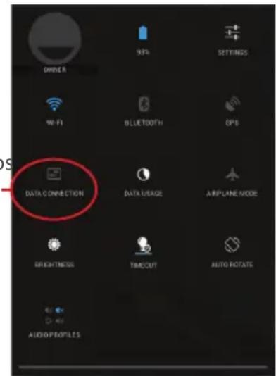 DINVER 93% SETTINGS Wi-Fi BLUETOOTH GPS DATA CONNECTION DATA USAGE AIRPLANE MODE BRIGHTNESS TIMEOUT AUTO ROTATE AUDIO PROFILES