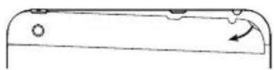 Simple line drawing of a curved mechanical component with an arrow indicating rotation (no text or symbols)