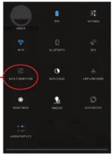 OWNER 93% SETTINGS: Wi-Fi, BLUETOOTH, OPB, DATA CONNECTION, DATA USAGE, AIRPLANE MODE, BRIGHTNESS, TIRCOOT, AUTO ROTATE, AUDIO/ROPTES