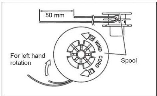 80 mm For left hand rotation spool