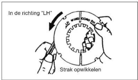 In de richting "LH" Strak opwikkelen