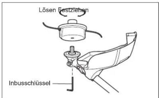 Line drawing of a mechanical assembly with a hand adjusting a bolt (no text or symbols)