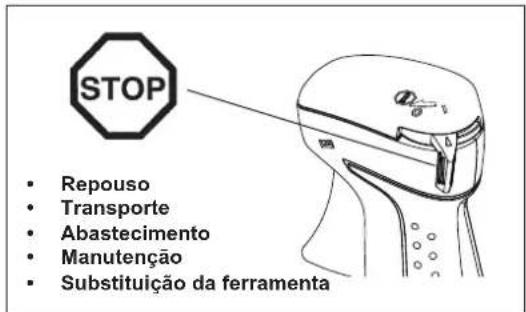 Illustration of a person using a manual power tool to lift a blade, with an arrow indicating motion (no text or symbols)