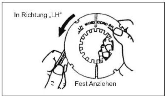In Richtung „LH" WIND CONO IN Fest Anziehen