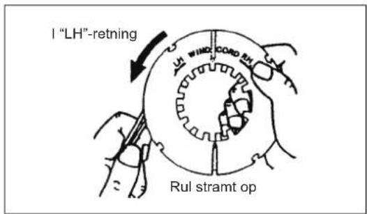 I "LH"-retning Wind Cord rail Rul stramt op
