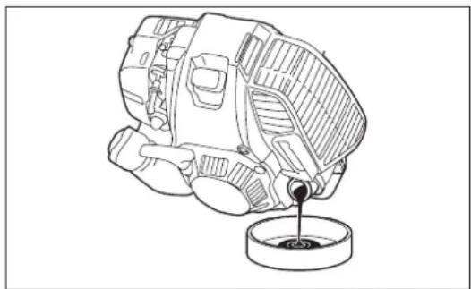 Line drawing of a mechanical component with a pouring liquid into a container (no text or symbols)