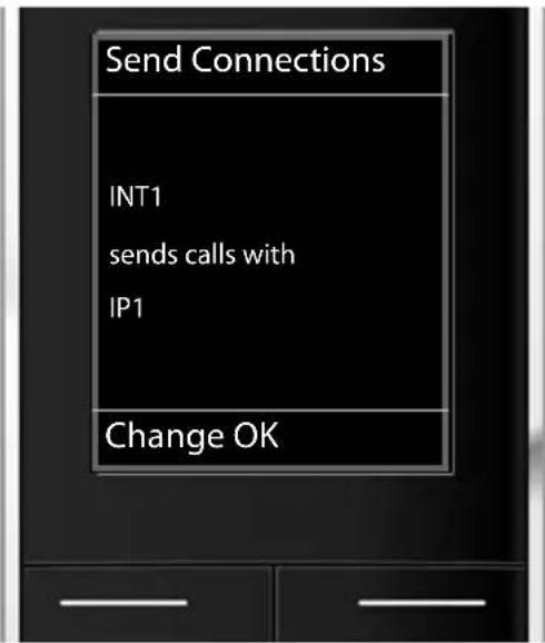 Send Connections INT1 sends calls with IP1 Change OK