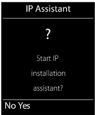 IP Assistant ? Start IP installation assistant? No Yes