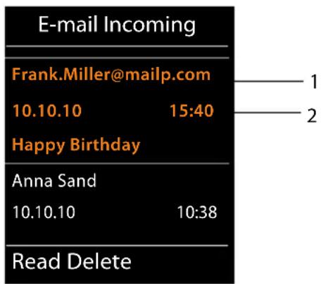 E-mail Incoming Frank.Miller@mailp.com 10.10.10 15:40 Happy Birthday Anna Sand 10.10.10 10:38 Read Delete