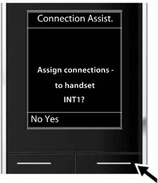 Connection Assist. Assign connections - to handset INT1? No Yes