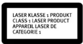 LASER KLASSE 1 PRODUKT CLASS 1 LASER PRODUCT APPAREIL LASER DE CATEGORIE 1