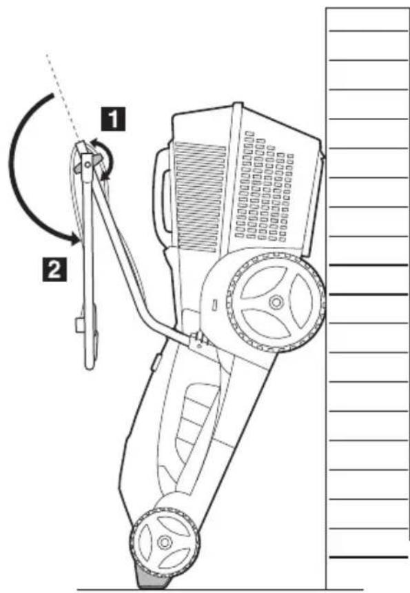 Technical diagram of a mechanical device with labeled parts and directional arrows indicating motion or assembly.