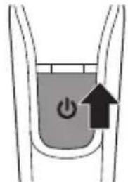 Diagram showing a power button inside a container with an upward arrow, indicating direction or force