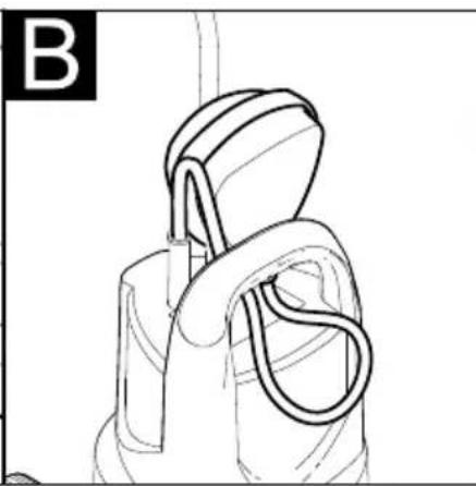 Line drawing of a mechanical component with a looped handle and a curved handle (no text or symbols)