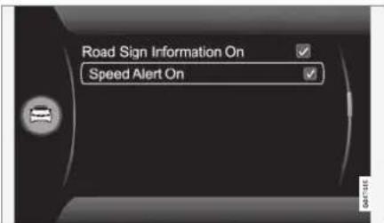 Road Sign Information On Speed Alert On