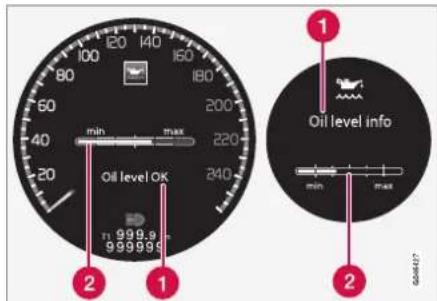 100 120 140 160 80 180 60 min max 200 40 min 220 20 Oil level ok 240 11 999.9 999999 2 1 Oil level info min max 2 Go#587