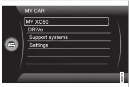 MY CAR MY XC60 DRIVE Support systems Settings