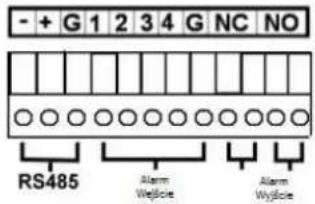- + G 1 2 3 4 G NC NO RS485 Alarm Wijbole Alarm Wijbole