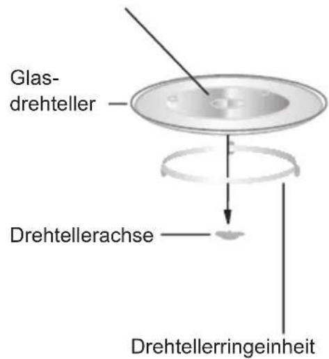Glas- drehteller Drehtellerachse Drehtellerringeinheit