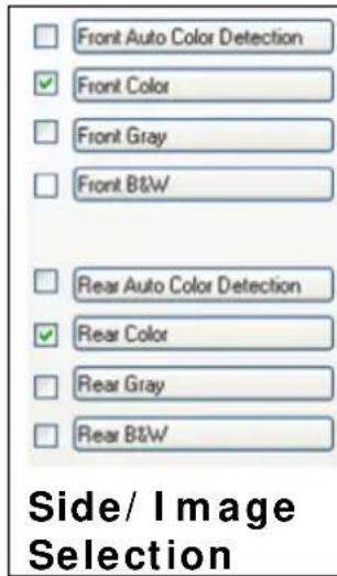 Front Auto Color Detection Front Color Front Gray Front B&W Rear Auto Color Detection Rear Color Rear Gray Rear B&W Side / Image Selection
