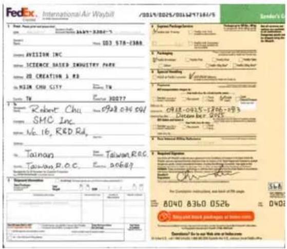 FedEx International Air Waybill 2019/02/25/0316247184/5 Tender's C 1. Renter: Aerial plane of the air Airway: 1637-2304-7 Serving: 1000 003 578-2388 2. AVIZION INC Serving: SCIENCE BASED INDUSTRY PARK Serving: 20 CREATION & RD 3. NASIM CHU CITY Serving: 78 E-mail: 302077 1. Robert Chu Serving: SMC I…