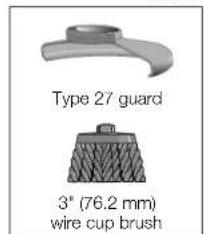 Type 27 guard 3" (76.2 mm) wire cup brush