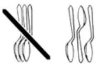 Two abstract line drawings resembling crossed or twisted shapes, no text or symbols present.