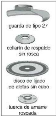 guarda de tipo 27 collarin de respaldo sin rosca disco de lijado de aletas sin cubo tuerca de amarre roscada